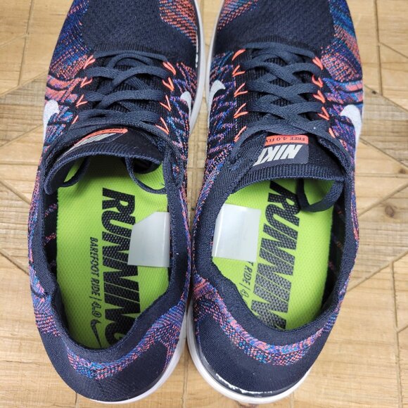 🔥 Nike Free 4.0 Flyknit Mens Dark Obsidian Low Top Running Shoes Mens Size 14 - Picture 11 of 12